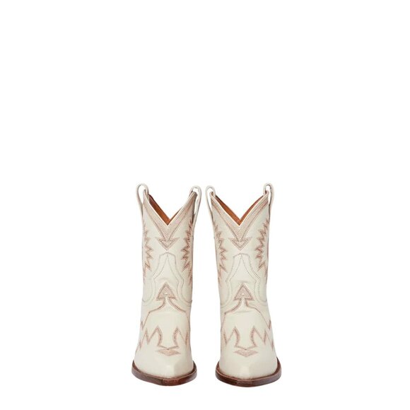NEW Miron Crosby Maggie Women's Shorty Cowboy Boots in Crème Off-White - Picture 4 of 5